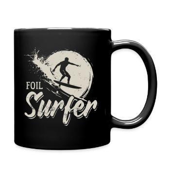 Foil Surfer - Welle - Surfer - Geschenk - Tasse einfarbig - Schwarz - Rechts