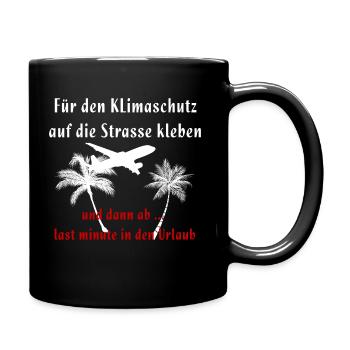 Sticking for climate protection Climate holidays - Full Colour Mug - black - Right