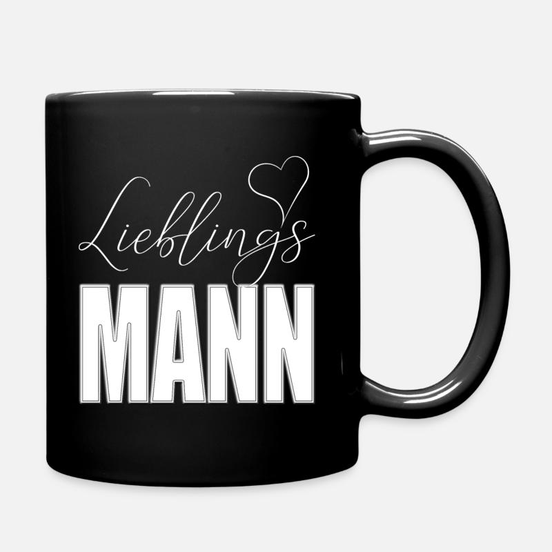 Lieblings Mann Lieblingsmann mit herz - Tasse einfarbig - Schwarz
