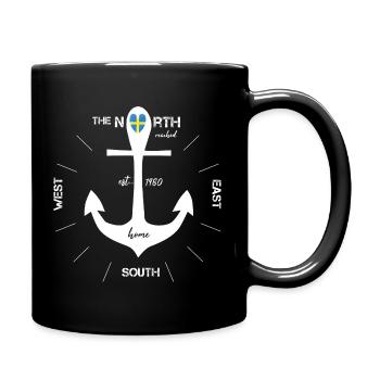 Anker Kompass Schweden Skandinavien - Tasse einfarbig - Schwarz - Rechts
