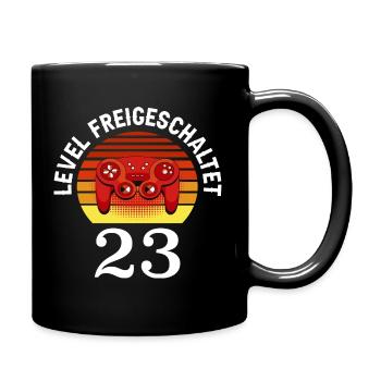 Level 23 Freigeschaltet 23 Geburtstag 23 Jahre alt - Tasse einfarbig - Schwarz - Rechts
