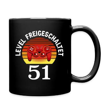 Level 51 Freigeschaltet 51 Geburtstag 51 Jahre alt - Tasse einfarbig - Schwarz - Rechts