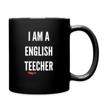 English teacher with grammar weakness - Full Colour Mug - black - Right