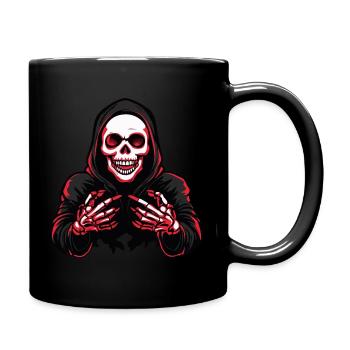 Skull Halloween - Tasse einfarbig - Schwarz - Rechts
