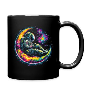 Moon Astronaut Science Space - Full Colour Mug - black - Right