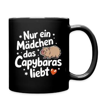 Capybara Wasserschwein Capybaras - Tasse einfarbig - Schwarz - Rechts