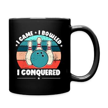 Je suis venu, j’ai joué au bowling, j’ai conquis le bowling amusant - Mug uni - noir - Droite
