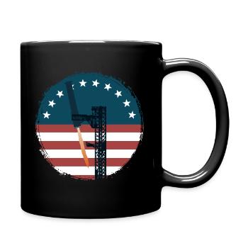 Space travel - rocket - gripper arms - interception - Full Colour Mug - black - Right
