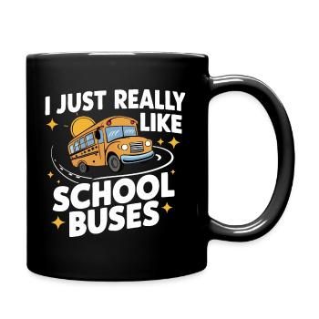 Bus Busfahrer Schulbus - Tasse einfarbig - Schwarz - Rechts