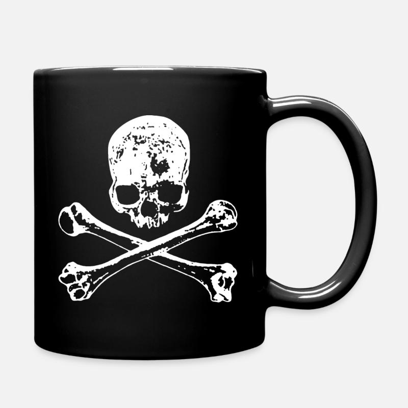 Skull und Knochen - Tasse einfarbig - Schwarz