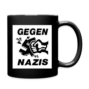 Against Nazis black letters - Full Colour Mug - black - Right