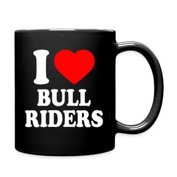 I love bull riders - Tasse einfarbig - Schwarz - Rechts