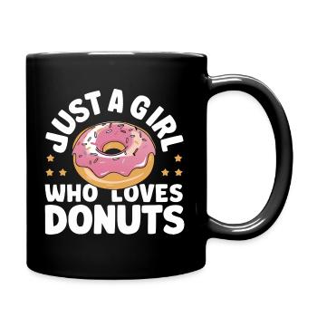Donut Donuts Süßigkeiten Bagel - Tasse einfarbig - Schwarz - Rechts