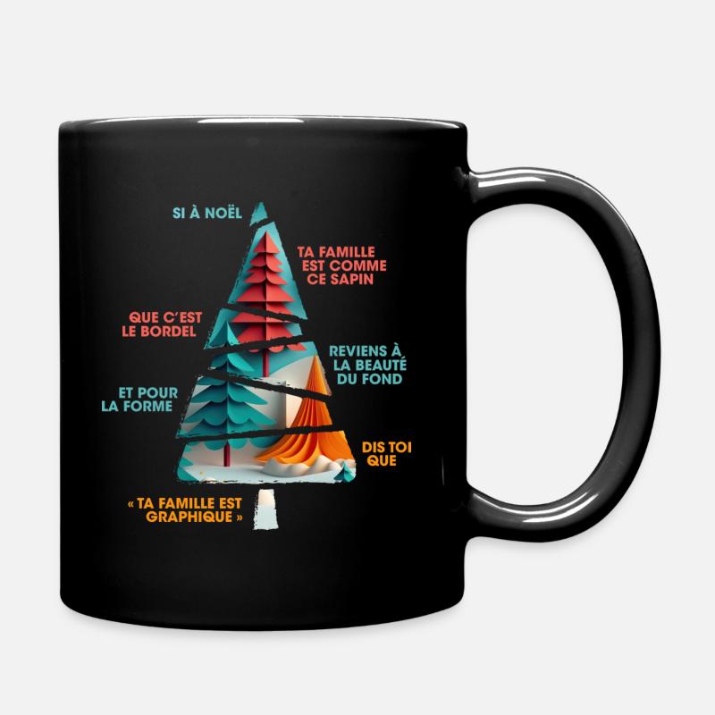 NOEL SAPIN GRAPHIQUE COULEURS - Mug uni - noir