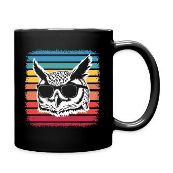 Owl Bird Animal Owls - Full Colour Mug - black - Right