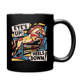 Les yeux vers le haut, les talons vers le bas - Mug uni - noir - Droite