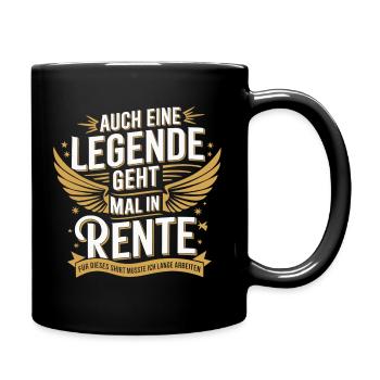 Auch Eine Legende Geht Mal In Rente - Tasse einfarbig - Schwarz - Rechts