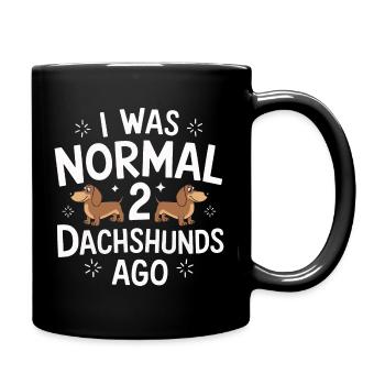 Chien teckel - Mug uni - noir - Droite
