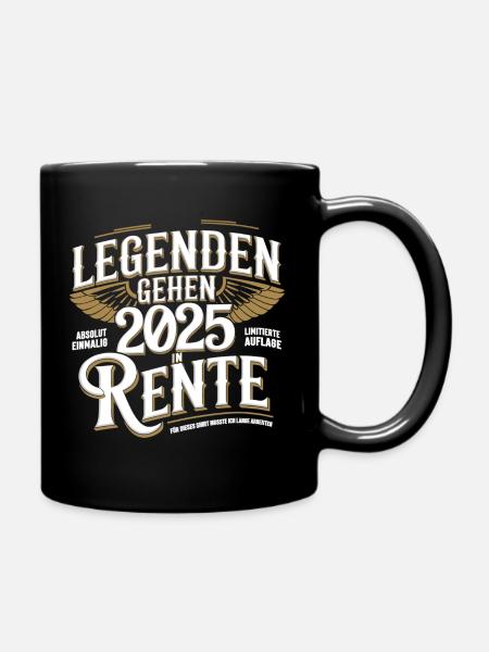 Legenden Gehen 2025 In Rente Absolut Einmalig - Tasse einfarbig - Schwarz