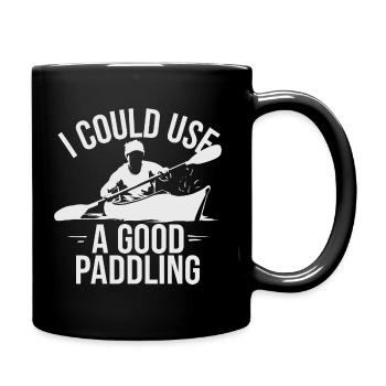 Paddeln mit Leidenschaft - Tasse einfarbig - Schwarz - Rechts