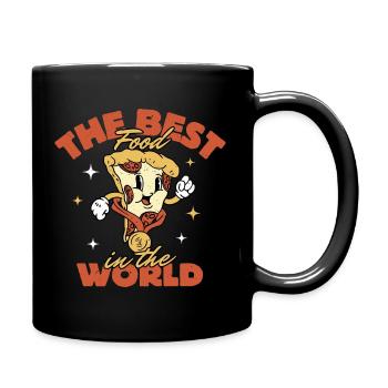 Pizza ist das beste Essen - Tasse einfarbig - Schwarz - Rechts