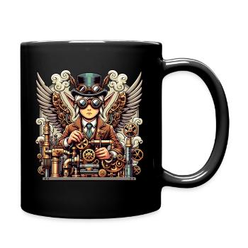 Un monde steampunk fascinant avec des ailes et - Mug uni - noir - Droite