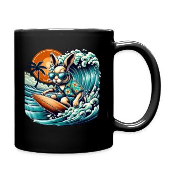Surf Été Bunny Surfing Adventure - Mug uni - noir - Droite