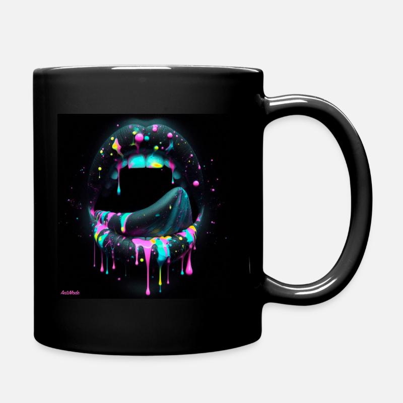 BoucheNoirePeinture - Tasse einfarbig - Schwarz