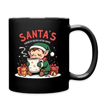 Santa's Coffee Elf - Full Colour Mug - black - Right