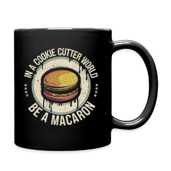 Sei einzigartig wie ein Macaron - Tasse einfarbig - Schwarz - Rechts
