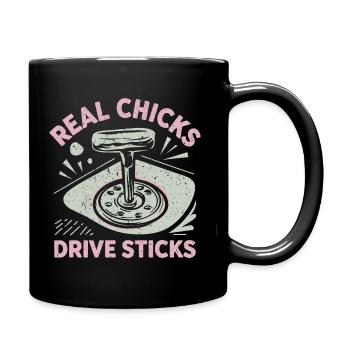 Stilvolles Statement für Autofahrerinnen - Tasse einfarbig - Schwarz - Rechts