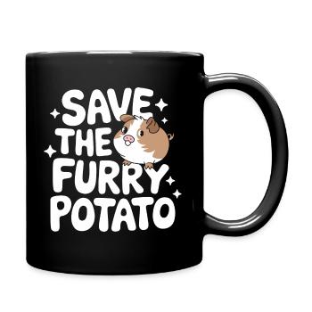 Meerschweinchen - Tasse einfarbig - Schwarz - Rechts