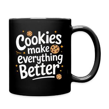 Cookies Cookie Keks Kekse Schokolade - Tasse einfarbig - Schwarz - Rechts