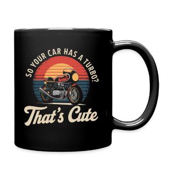 Humorvolles Racing-Statement für Biker - Tasse einfarbig - Schwarz - Rechts
