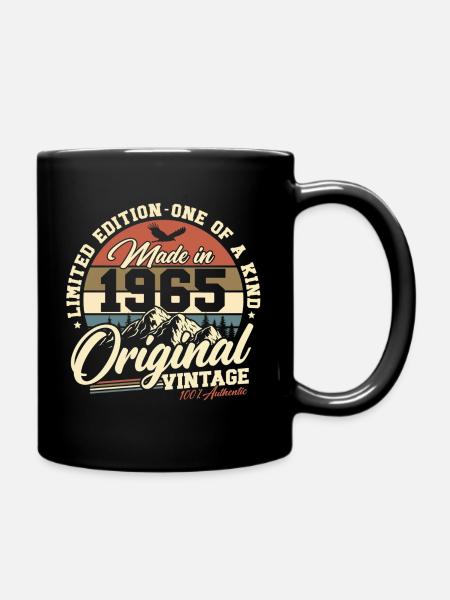 Original 1965 Vintage Jahrgang Geburtstag Retro - Tasse einfarbig - Schwarz