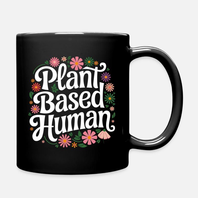 Vegetarisch Vegan Veggie Vegetarier - Tasse einfarbig - Schwarz