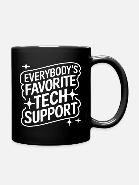 Technischer Support Computerfreak Nerd - Tasse einfarbig - Schwarz