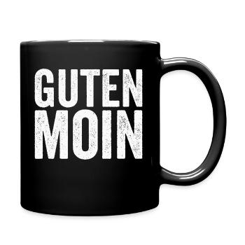 Guten Moin - Lustiger Norddeutscher Gruß - Tasse einfarbig - Schwarz - Rechts