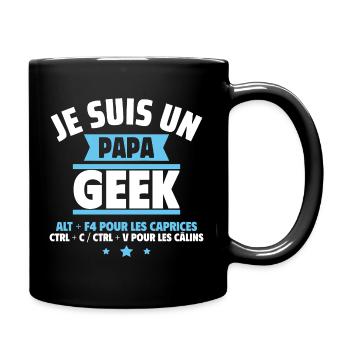 Papa Geek,Cadeau Fête Des Pères,Anniversaire,Noël - Mug uni - noir - Droite