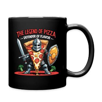 The Legend of Pizza - Ritterhaftes Food-Design - Tasse einfarbig - Schwarz - Rechts