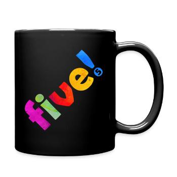 FIVE 5 YEARS 5TH BIRTHDAY - Full Colour Mug - black - Right