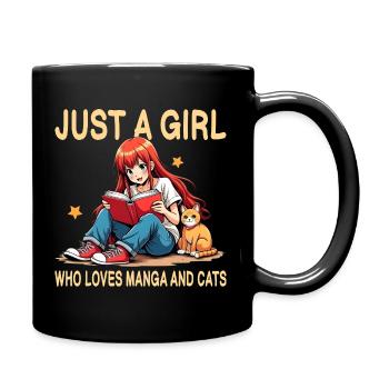 Juste une fille qui aime les mangas et les chats - Mug uni - noir - Droite