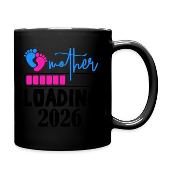 Mother Loading Annonce de grossesse 2026 - Mug uni - noir - Droite