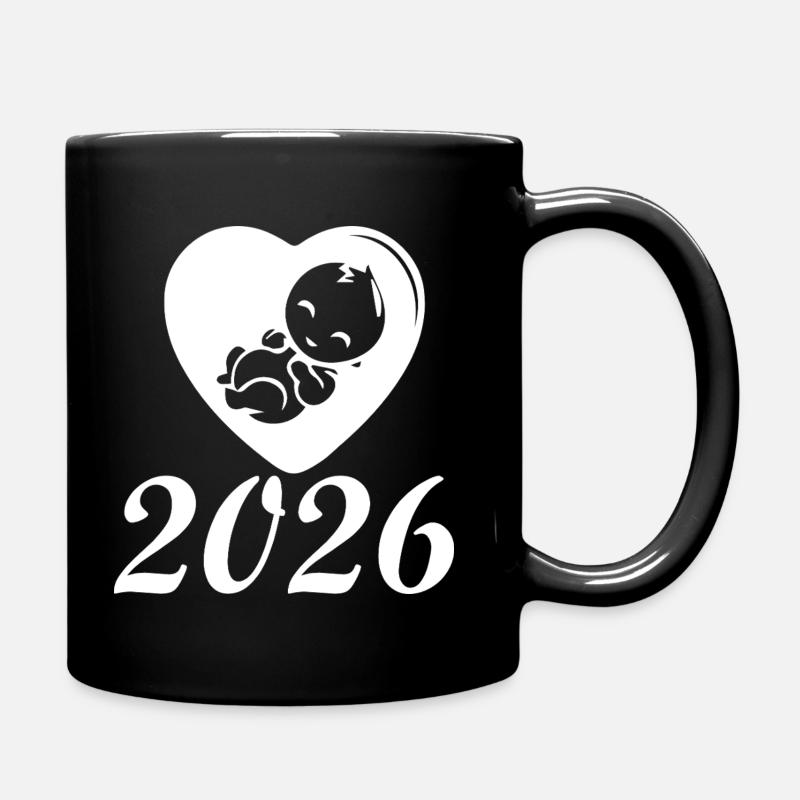 Bienvenue bébé 2026 icône de coeur - Mug uni - noir