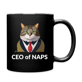 Homme d’affaires chat avec cravate - Mug uni - noir - Droite