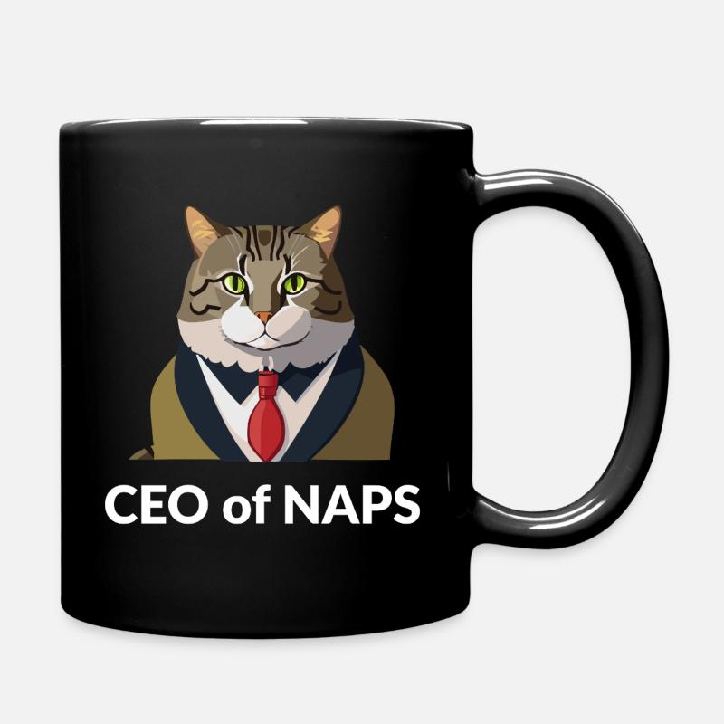 Geschäftsmann Katze mit Krawatte - Tasse einfarbig - Schwarz