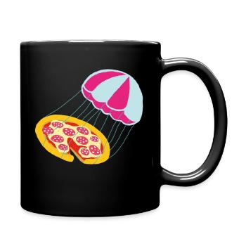Pizza volante - Mug uni - noir - Droite