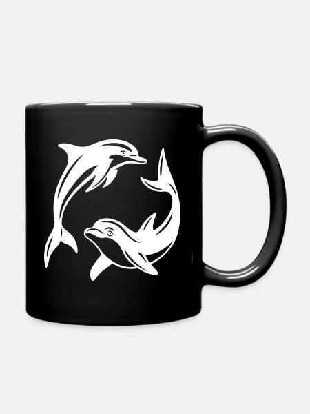 Conception de cercle de dauphins pour des vêtements respectueux de l’environnement - Mug uni - noir