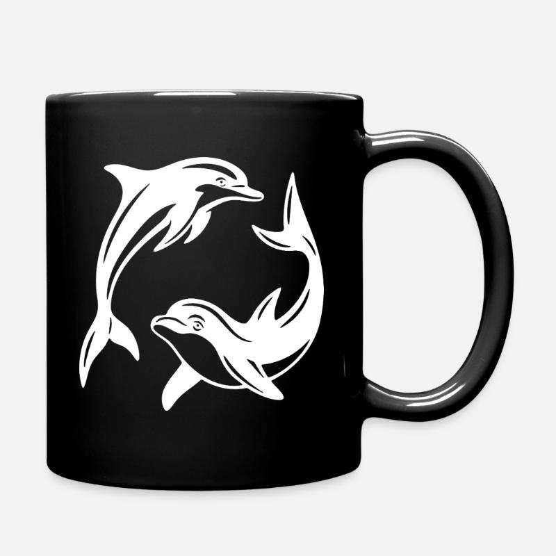 Conception de cercle de dauphins pour des vêtements respectueux de l’environnement - Mug uni - noir