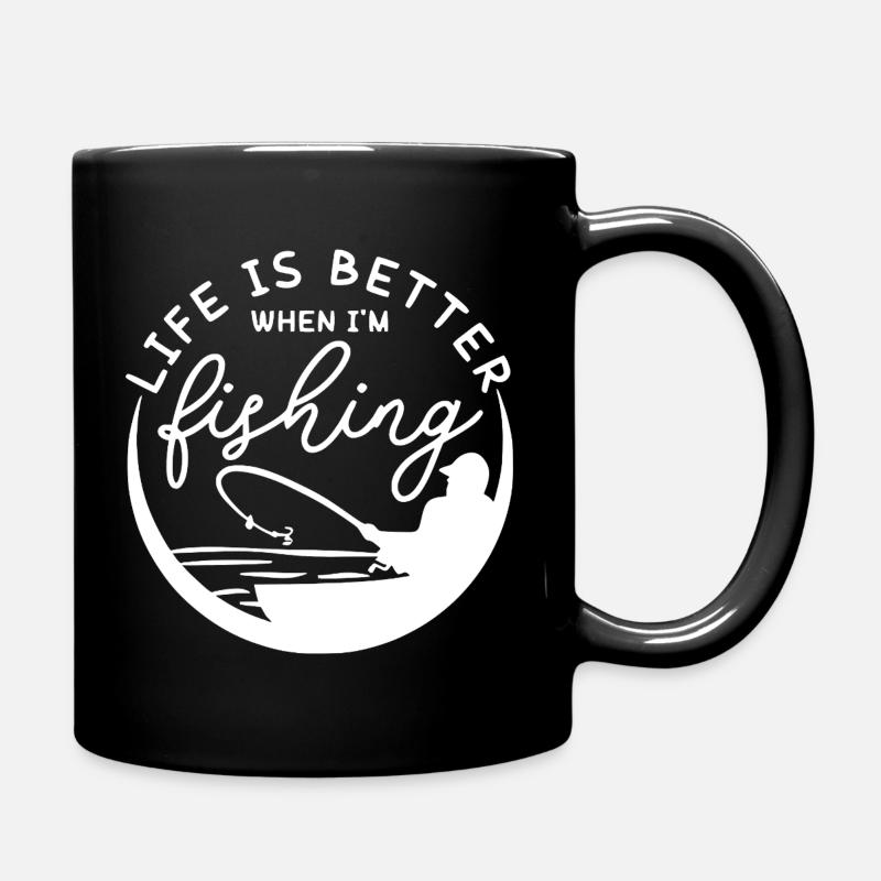 Das Leben beim Angeln ist besseres Design - Tasse einfarbig - Schwarz